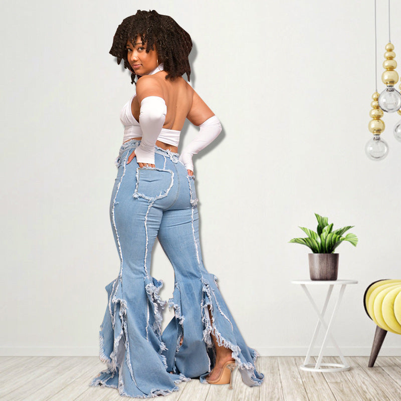 Ripped Clean Hollow Small Fresh Jeans