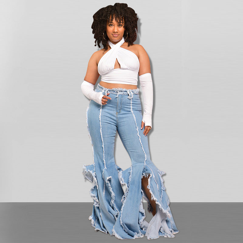 Ripped Clean Hollow Small Fresh Jeans