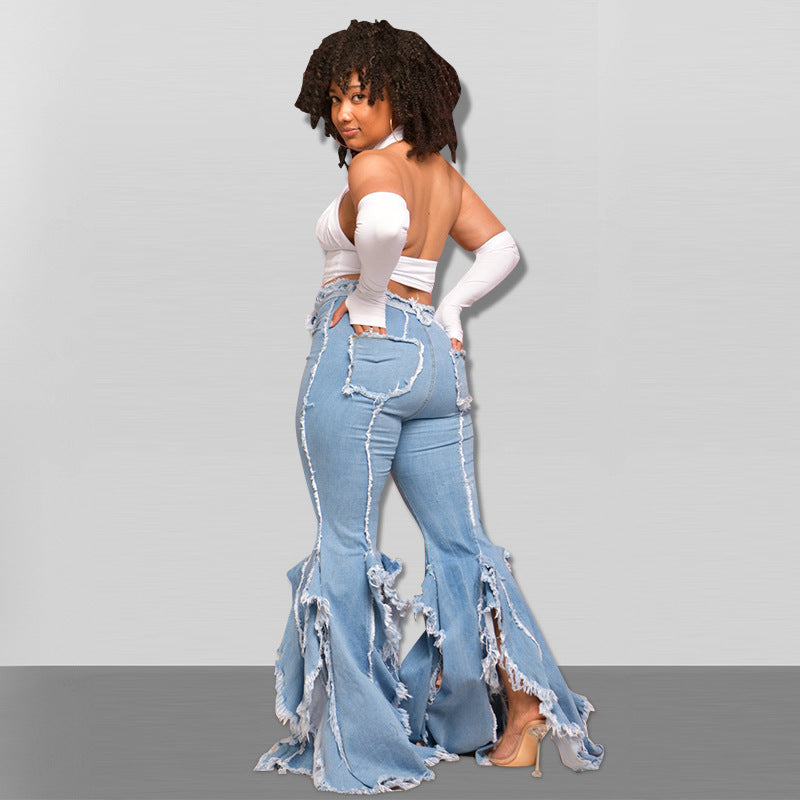 Ripped Clean Hollow Small Fresh Jeans