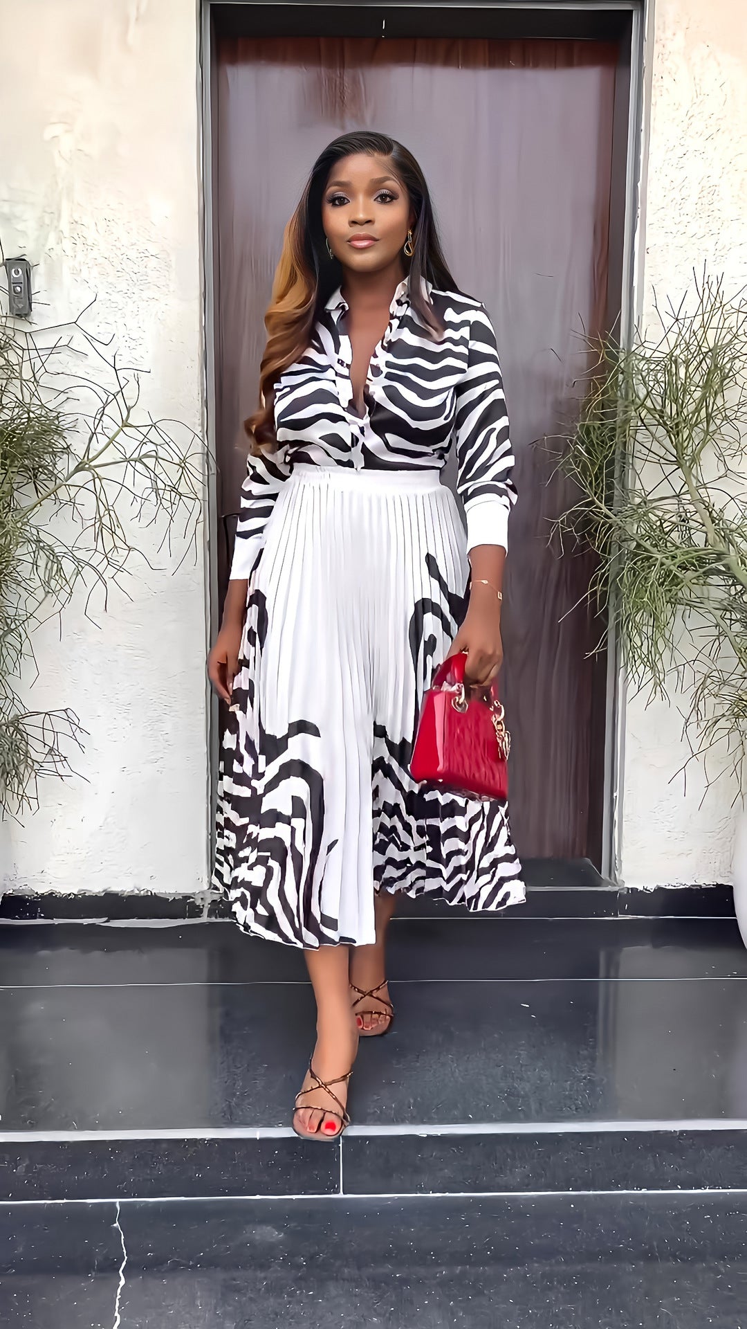 Women's Blouse, Skirt, Two-piece Set