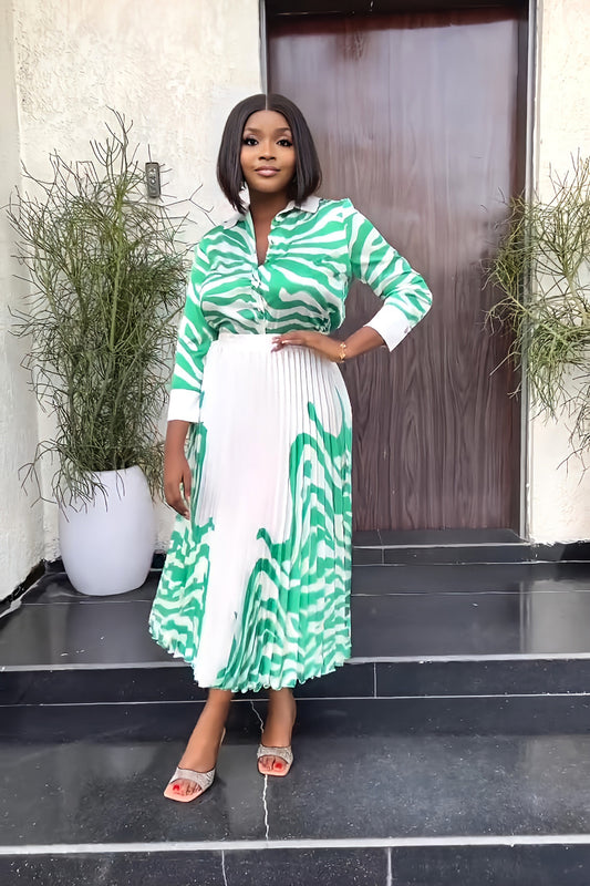 Women's Blouse, Skirt, Two-piece Set