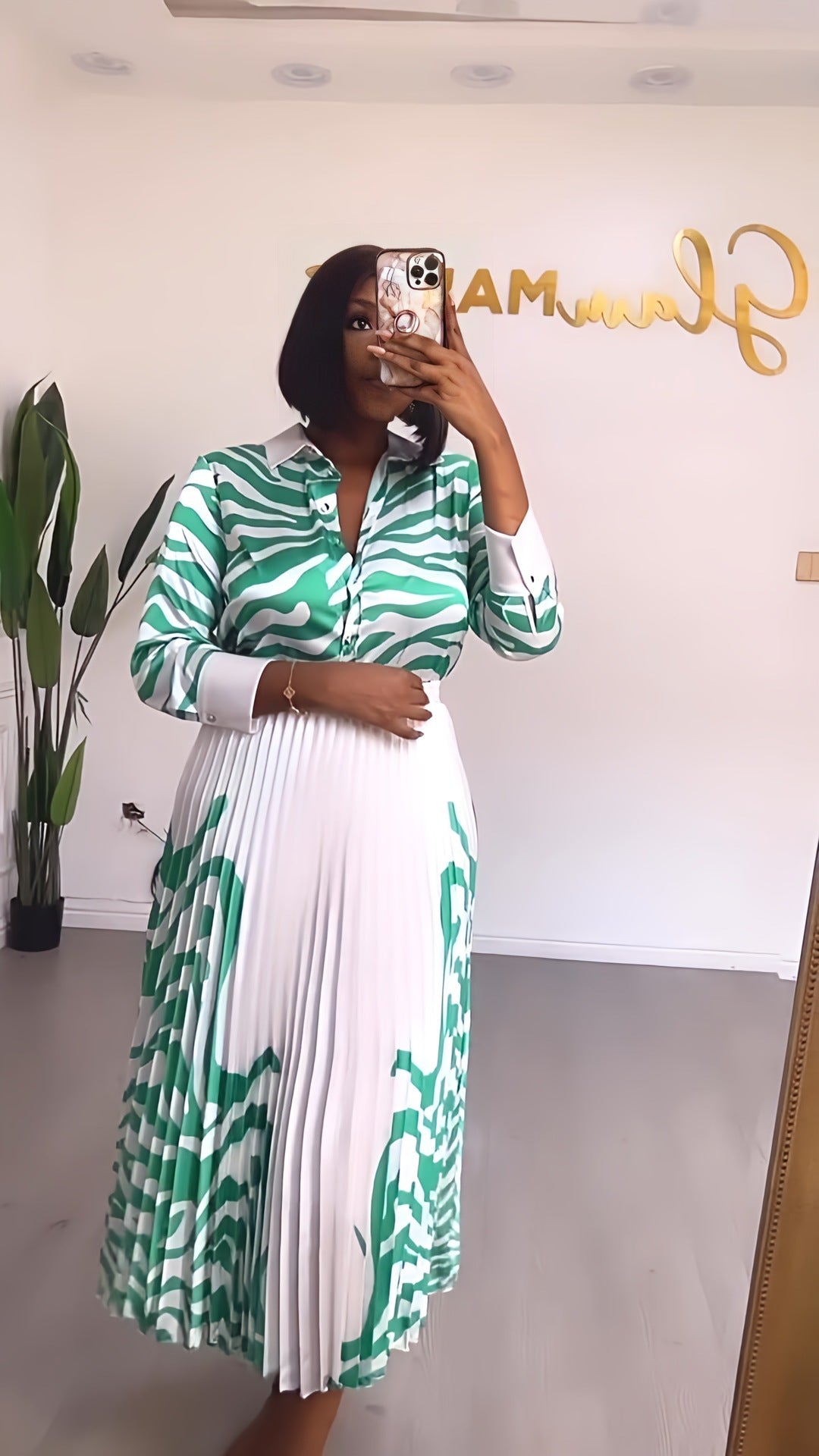 Women's Blouse, Skirt, Two-piece Set