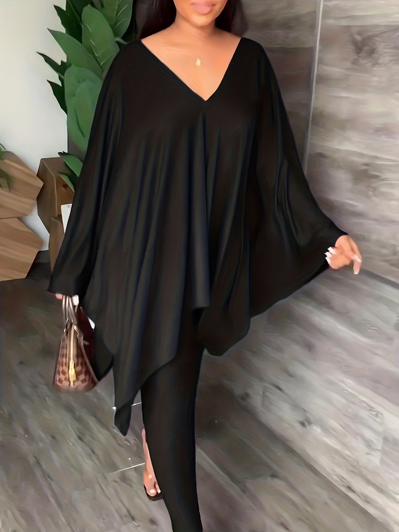 Women's Loose Solid Color Two-piece Set