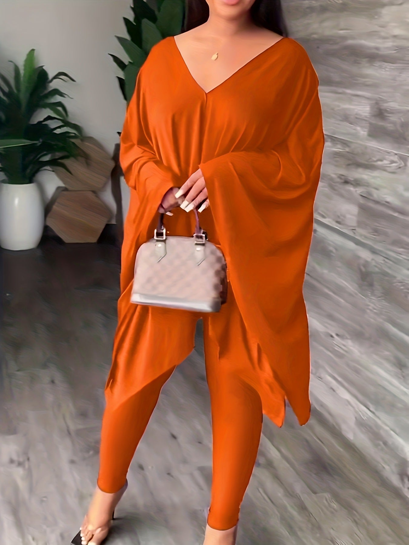 Women's Loose Solid Color Two-piece Set