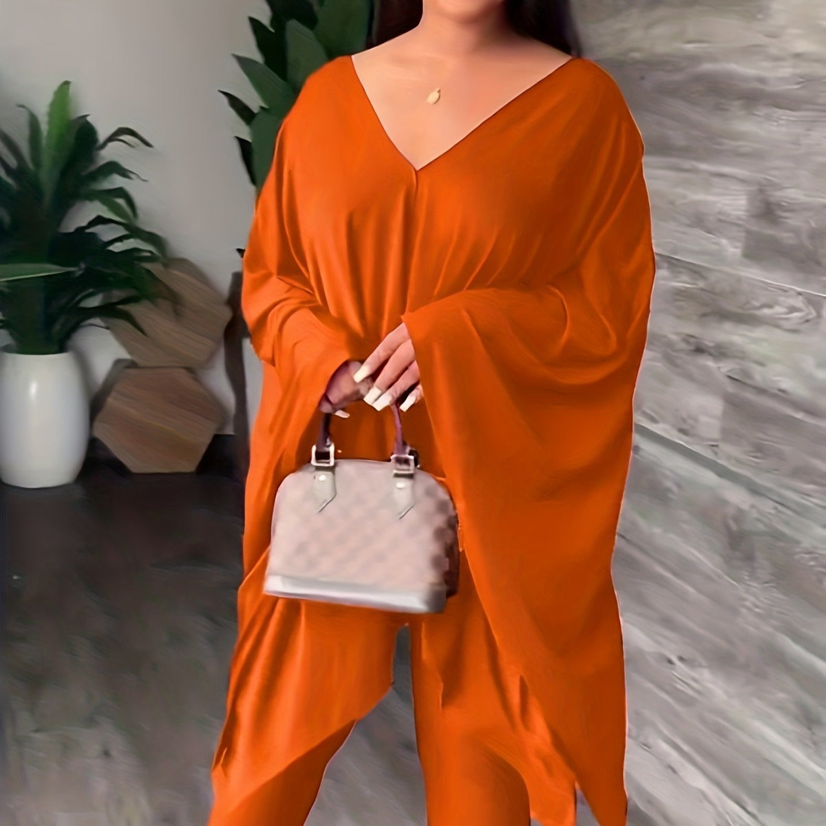 Women's Loose Solid Color Two-piece Set