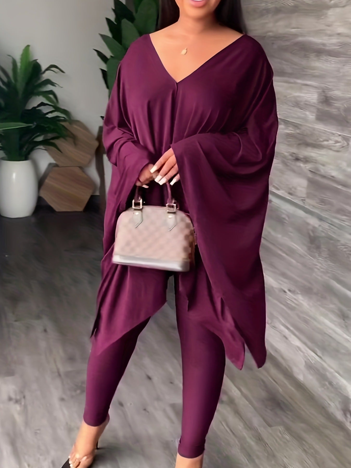 Women's Loose Solid Color Two-piece Set