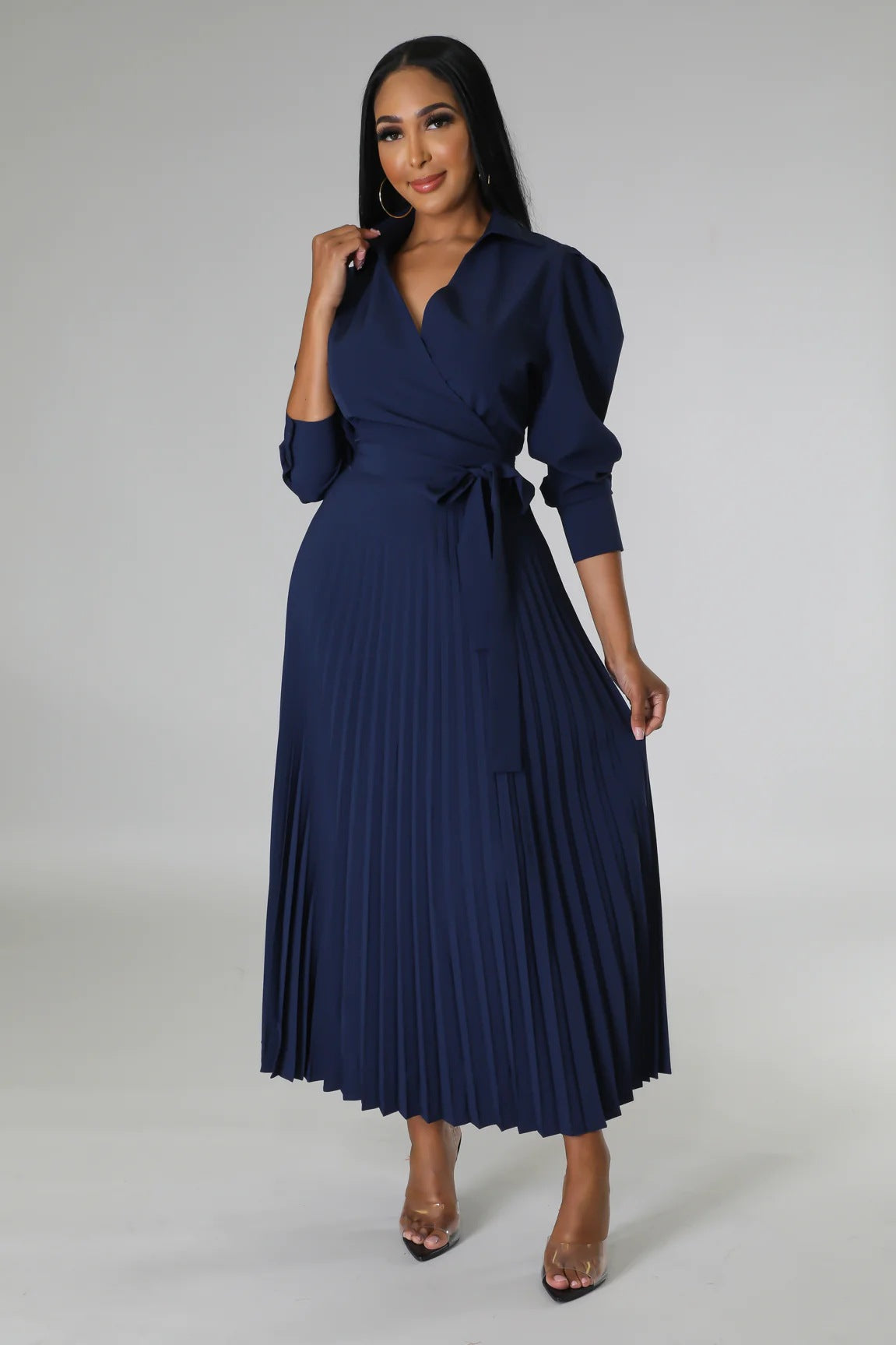 High Waisted Fashionable Casual Pleated Women's Dress