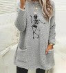 Women's New Loose Long-Sleeved Letter Printed Double-Sided Fleece Pocket Round Neck Hoodie