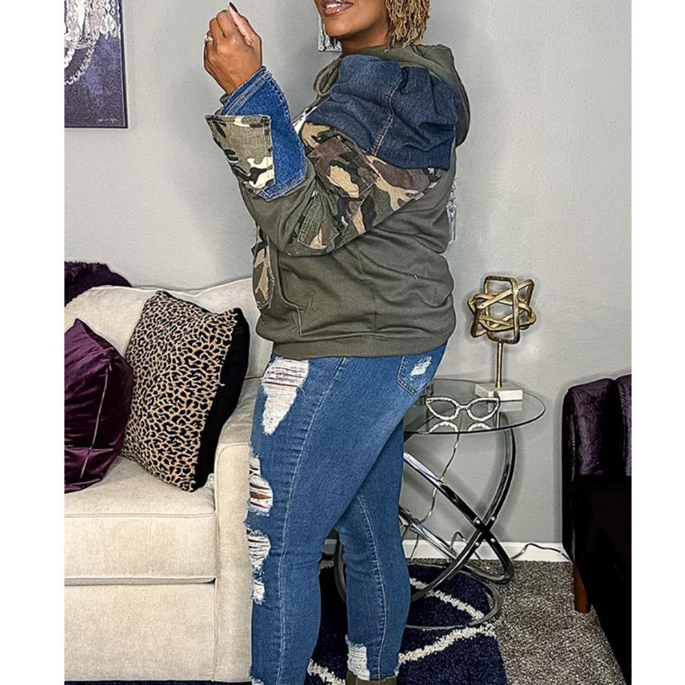 Camouflage Hoodie With Large Pockets