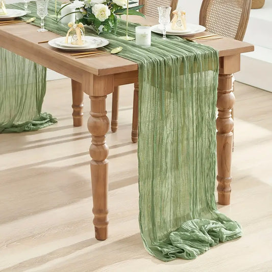 Bohemian Pleated Voile Table Cloth