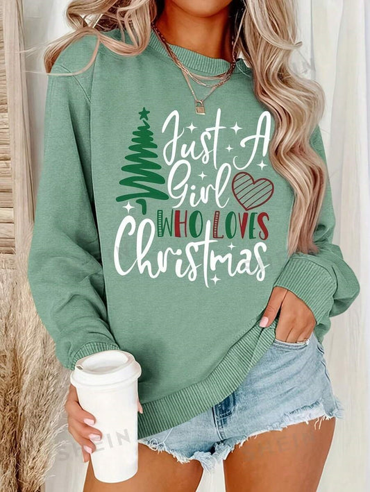 Fashionable Christmas Print Sweatshirt