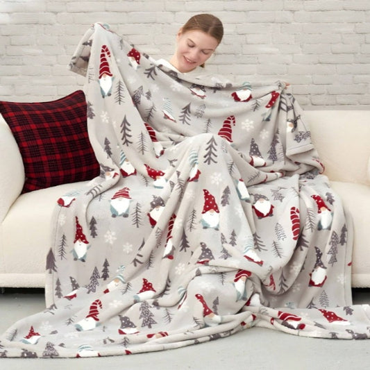 Fashionable And Casual Christmas Print Home Blanket