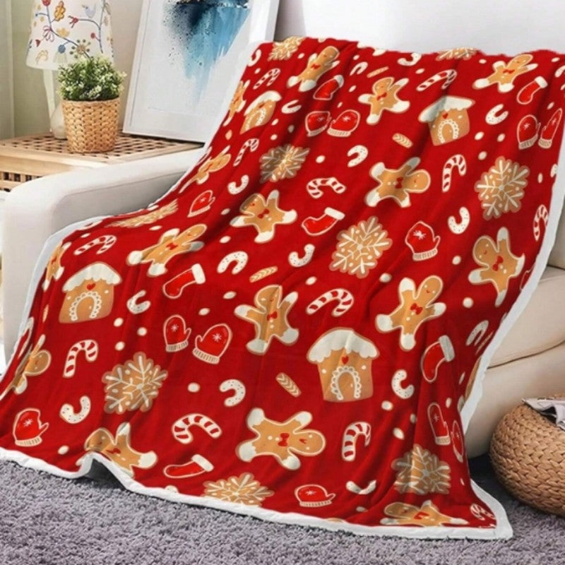 Fashionable And Casual Christmas Print Home Blanket