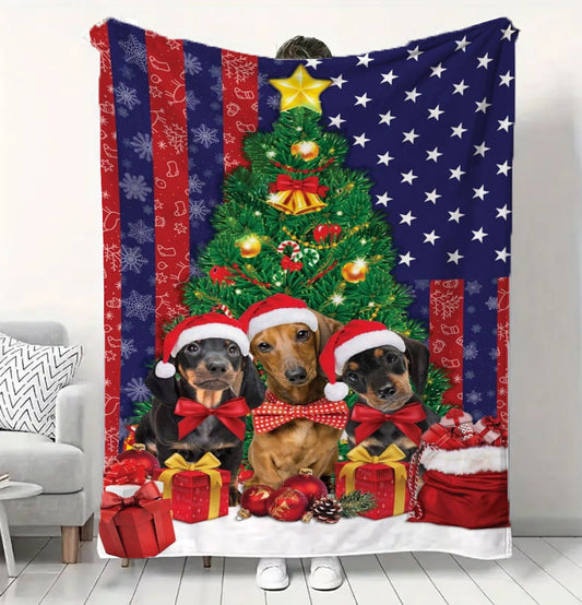 Fashionable And Casual Christmas Print Home Blanket