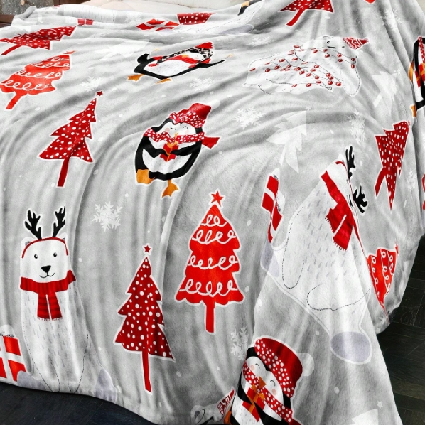 Fashionable And Casual Christmas Print Home Blanket