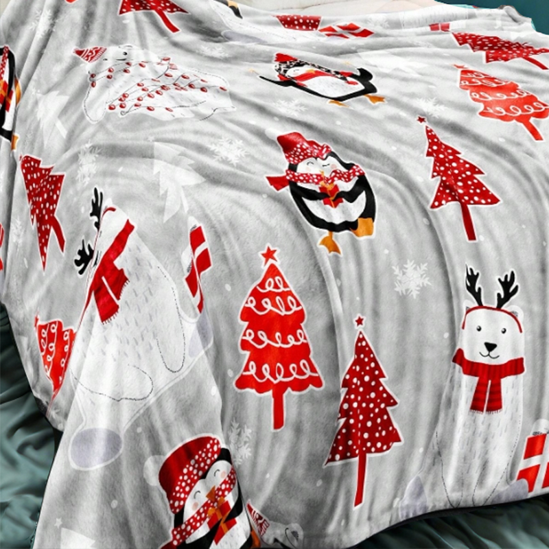 Fashionable And Casual Christmas Print Home Blanket