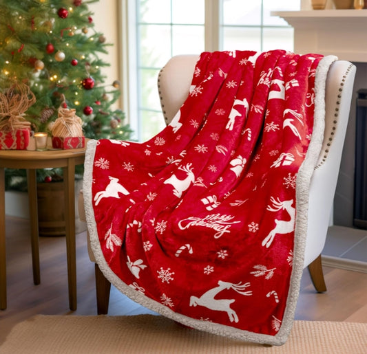 Fashionable And Casual Christmas Print Home Blanket