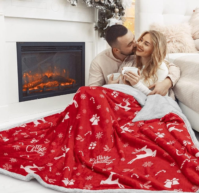 Fashionable And Casual Christmas Print Home Blanket