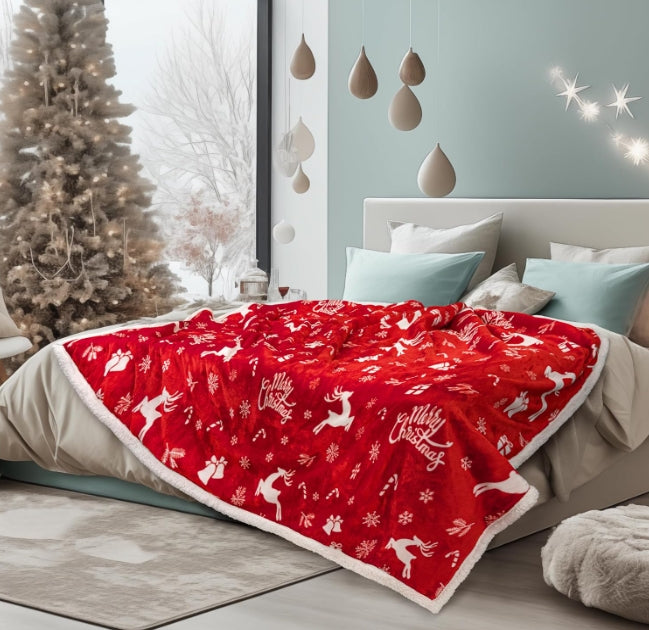 Fashionable And Casual Christmas Print Home Blanket