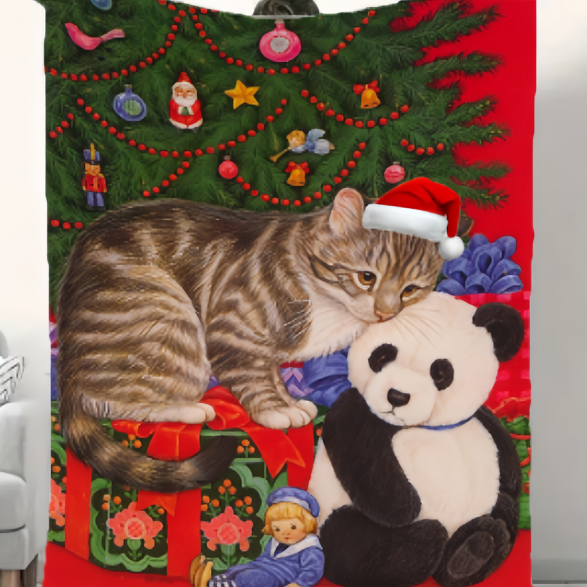 Fashionable And Casual Christmas Print Home Blanket