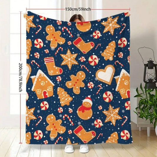 Fashionable And Casual Christmas Print Home Blanket