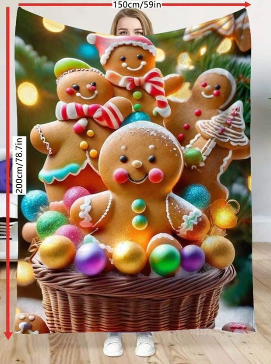 Fashionable And Casual Christmas Print Home Blanket
