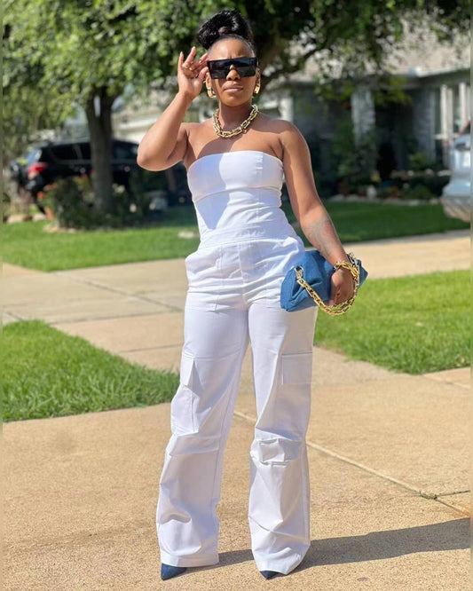 Fashionable And Elegant Tube Top Jumpsuit