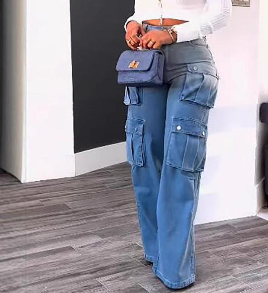 Fashion Casual Multi-Pocket Jeans