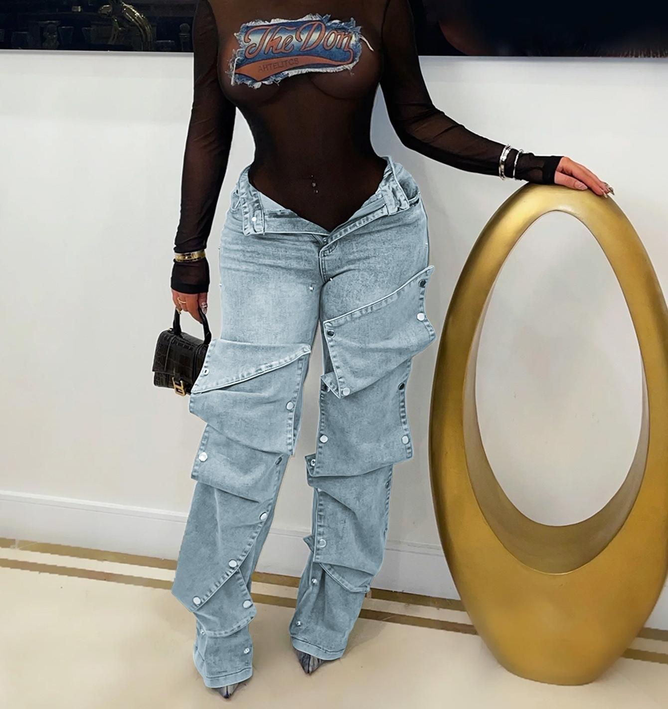 Stylish And Elegant Pocket Jeans