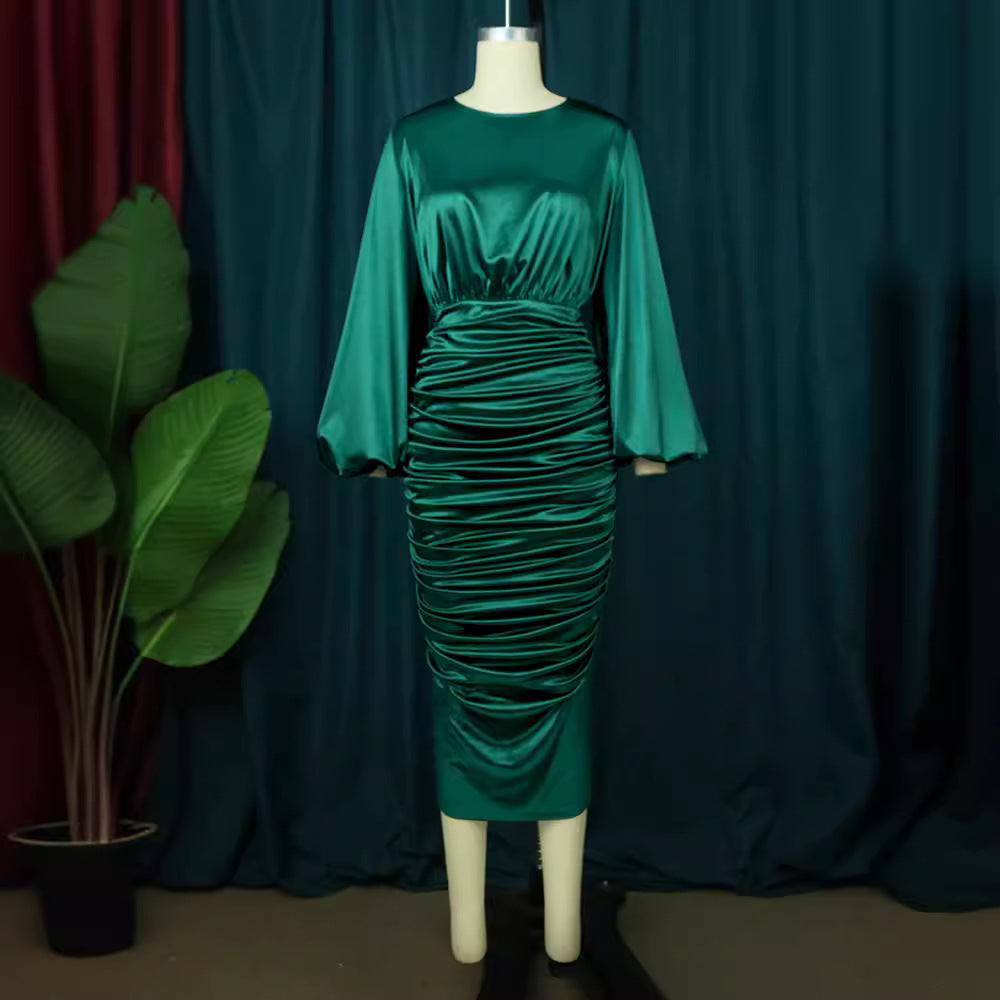 Stylish And Elegant Lantern-Sleeved Dress