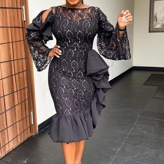 Stylish And Elegant Ruffled Dress