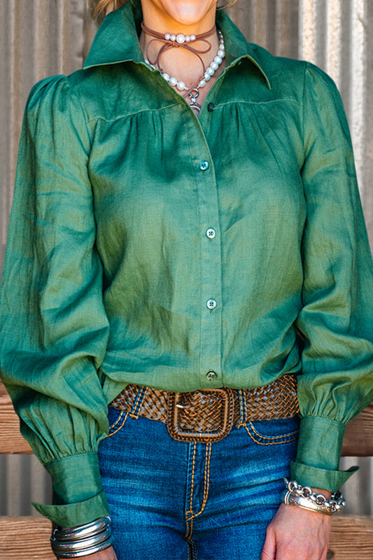 Pretty Pleated Bell Sleeve Shirt