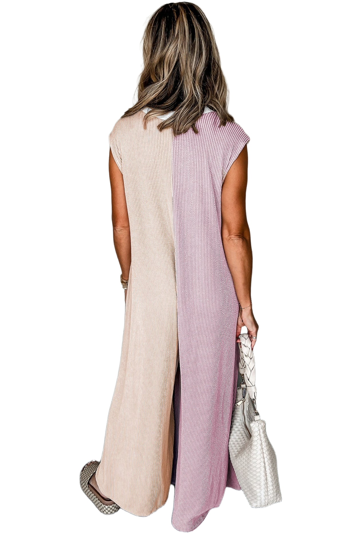 Colorblock Sleeveless Wide-Leg Jumpsuit