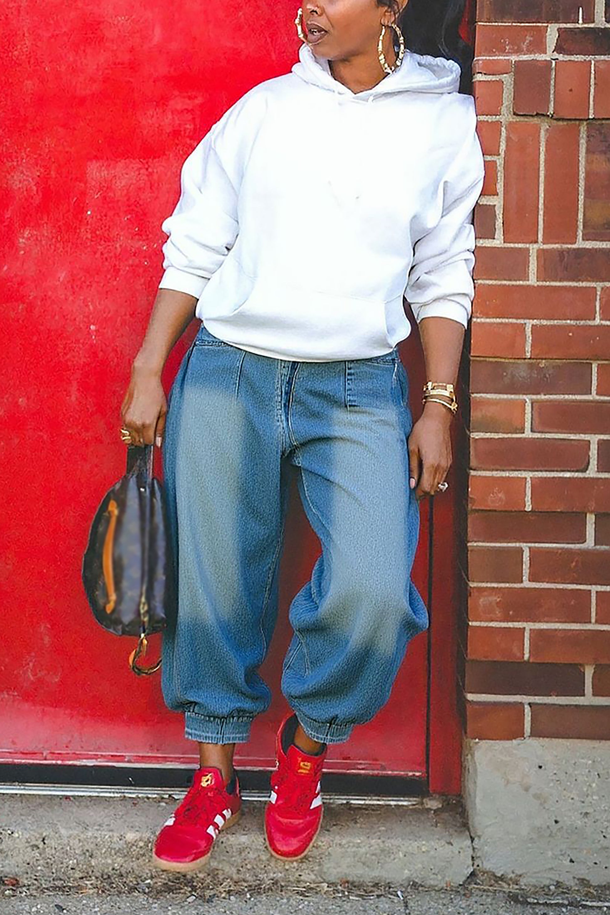 Casual Washed Harem Lantern Jeans*