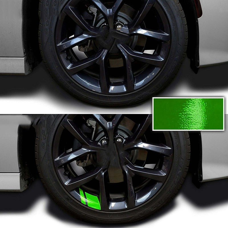 6Pcs Universal Car Wheel Rim Vinyl Stickers Reflective Hash Mark Stripe Racing Wheel Hub Decals Wheel Decor 2024 - $6.99