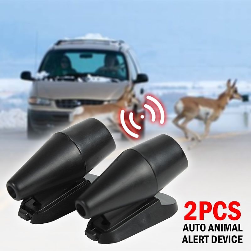 2Pcs Deer Whistles. Save Deer Whistle. Anti-Collision Deer Warning Whistles Devices Animal Alert Whistle For Cars. Motorcycles (Black. Plain Style) 20