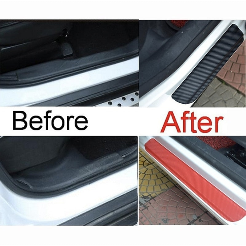 8PCS Car Stickers Universal Sill Scuff Anti Scratch Carbon Fiber Auto Door Sticker Decals Car Accessories 2024 - GBP £6