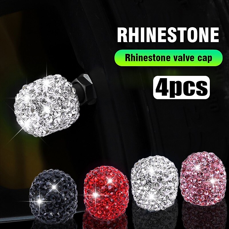 4pcs Diamond Car Tire Valve Caps Shining Dust-proof Wheel Valve Cover Vehicle Bling Crystal Valve Cap Car Styling Accessories 2024 - $7.99