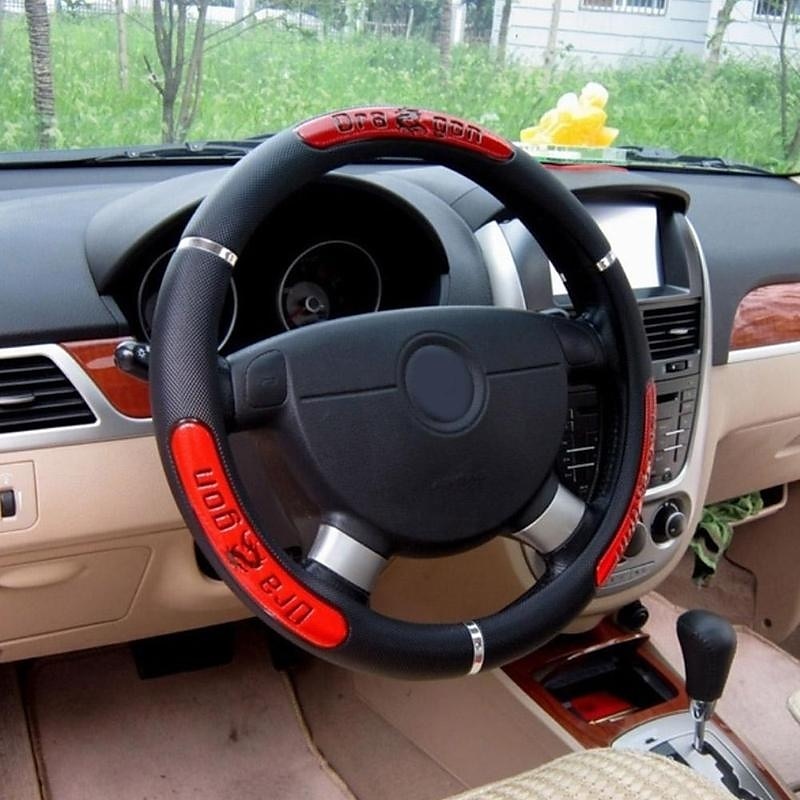 StarFire Reflective Synthetic Leather Steering Wheel-flywheel/China Dragon Design Car Steering Wheel Covers 2024 - GBP £7