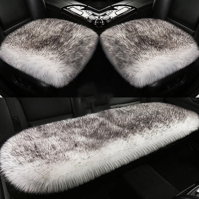 New Fur Car Seat Covers Fiber Faux Auto Seats Cushion Long Plush Winter Warm Seats Mats Universal 12 Colors 2024 - $31.99