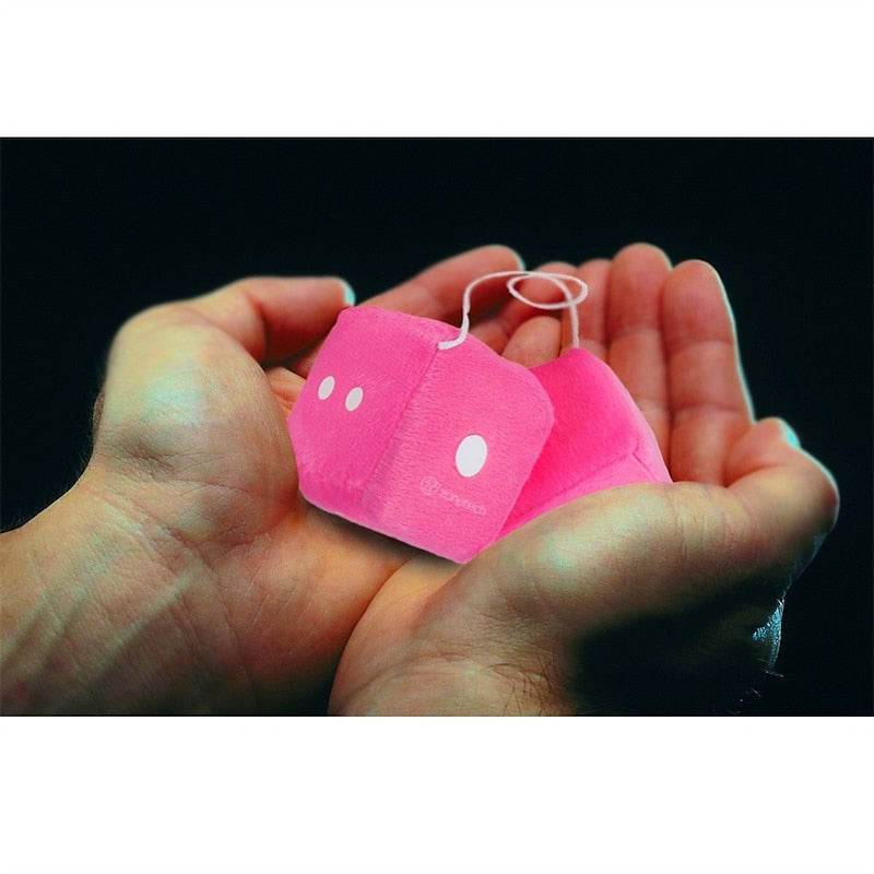 1Pair Car Pendant Interior Hanging Rearview Mirrors Short Plush Fuzzy Dice 2.75inc Plush Car Decorative Hanging Mirror Fuzzy Dice Lucky Hanging Access