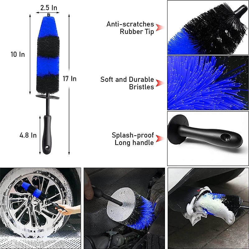 20pcs Plastics Car Cleaning Kit Reusable Soft Car Wash Brush Detailing Brush Set Car Brushes Car Detailing Brush For Car Cleaning Brush Dashboard Air