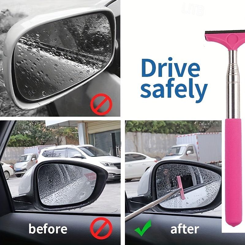 Starfire Car Rearview Mirror Wiper Rearview Mirror Water Removal Wiper Artifact Reflector Anti-Fog Water Removal Retractable Wiper 2024 - $12.99