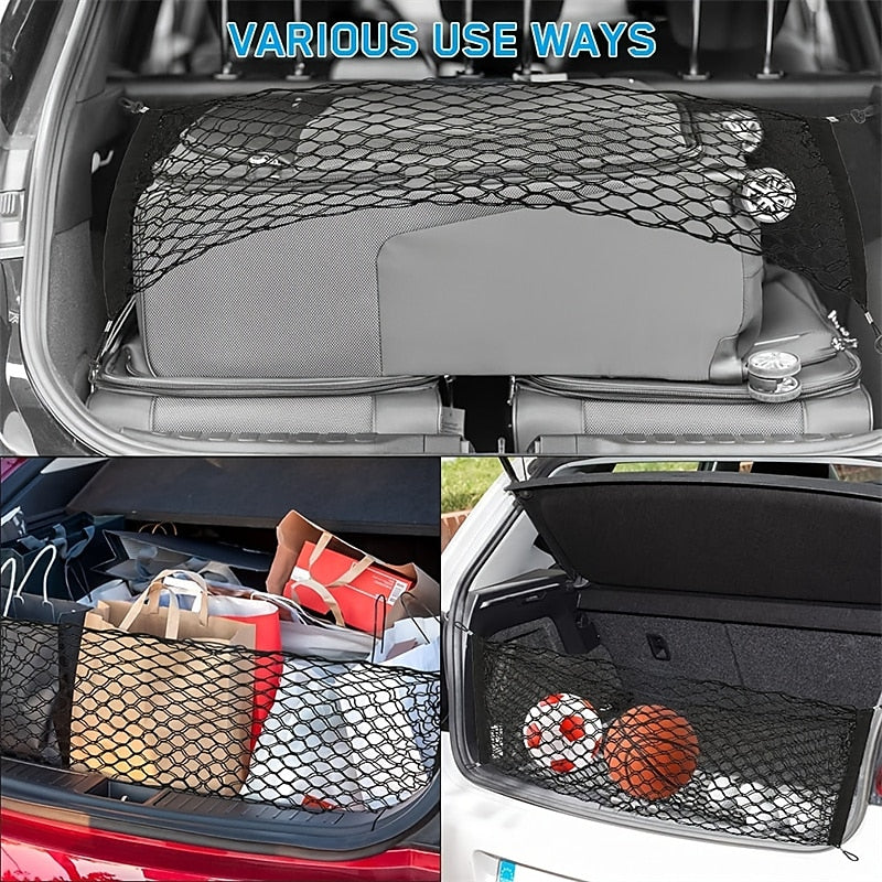 Car Trunk Storage Mesh Bag Elastic Luggage Cargo Storage Net Net Pocket For Motorcycle Motorbike Bike Cars Trucks ATVs With Hooks 2024 - $8.99