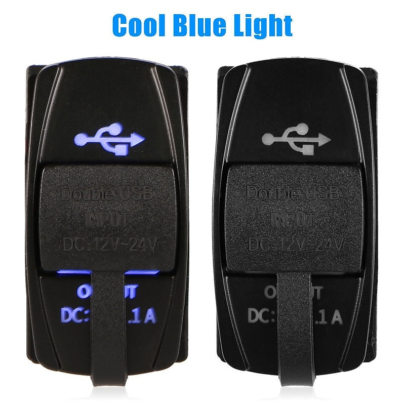 3.1A Dual USB Port Charger Socket Outlet 12V LED Waterproof for Motorcycle Car 2024 - $10.99