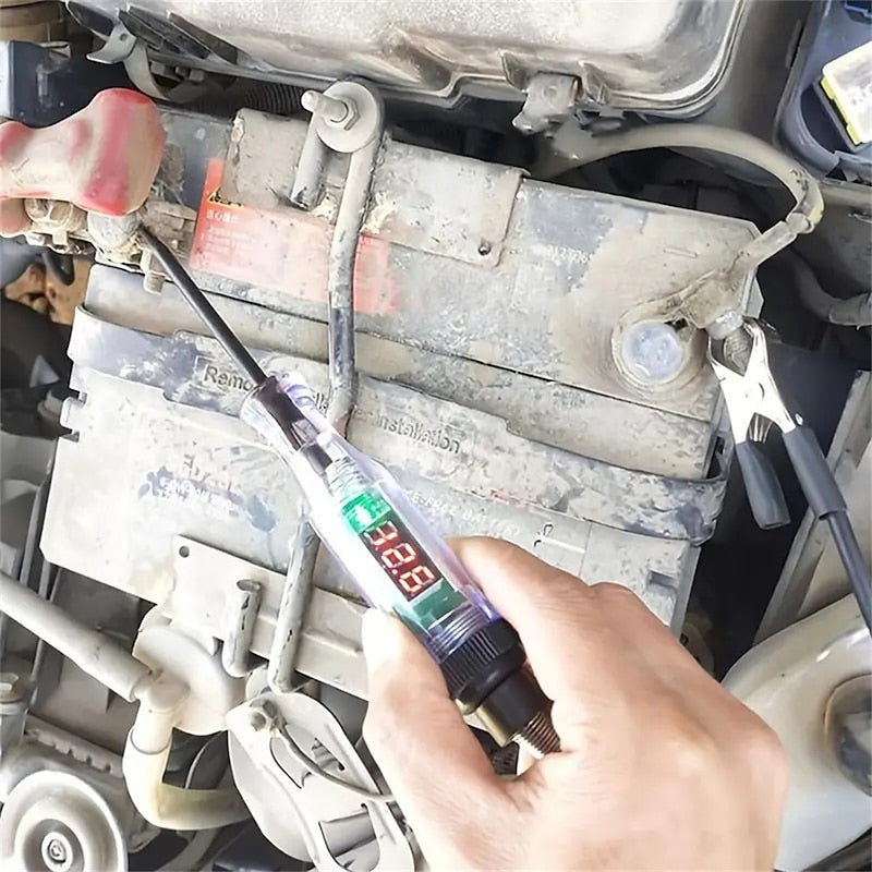 Car Test Pen Circuit Tester DC Truck Voltage Digital Display Long Probe Pen With Light Automotive Diagnostic Tools Auto Repair Tool 2024 - $9.99