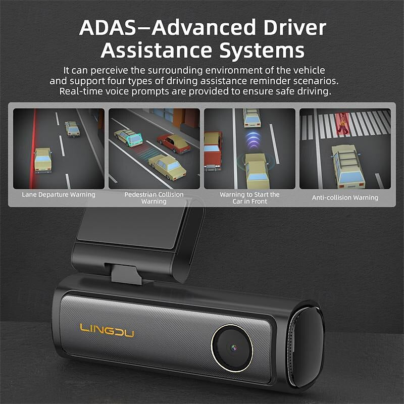 AM100 4K Dash Cam ADAS GPS Camera Front Cam 150FOV Car DVR 24H Parking Support Rear Interior Cam WIFI & App Control 2024 - $132.99