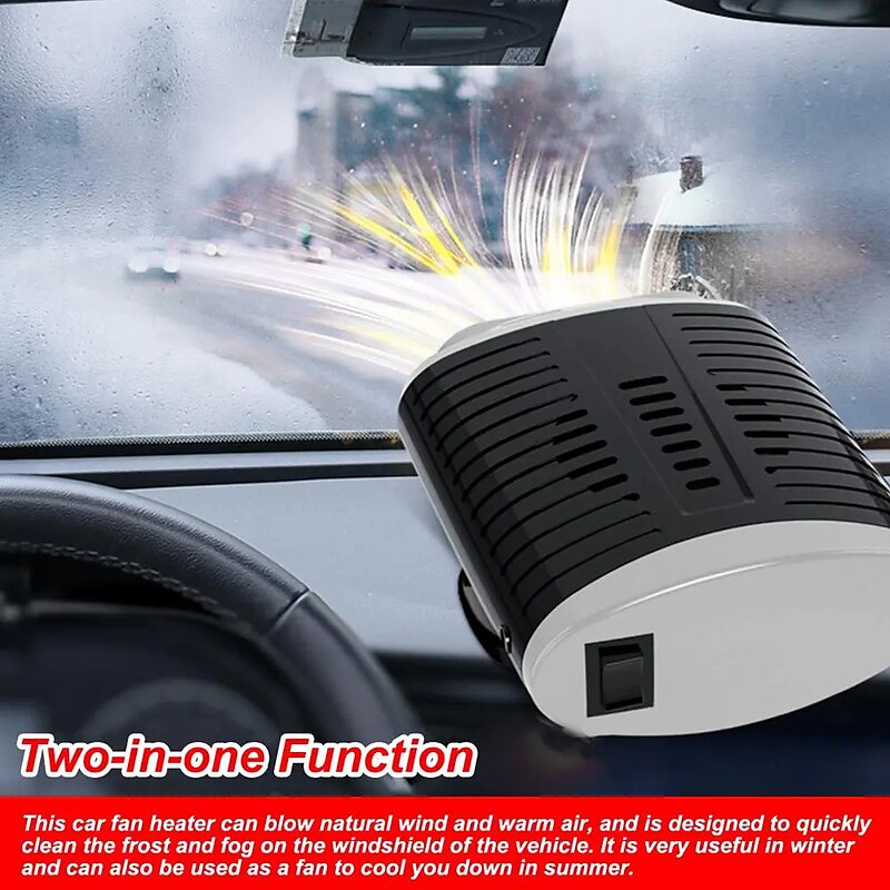 150W Car Heater Electric Cooling Heating Fan 12V Electric Dryer Windshield Defogging Demister Defroster Cigarette Lighter 2024 - RON 55.29