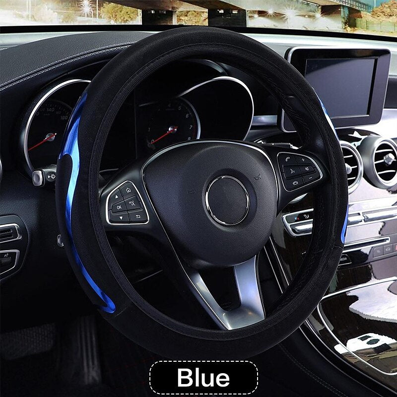 Universal Car Steering Wheel Cover Without Inner Ring New Metal Dynamic Elastic Steering Wheel Car Interior 37-38cm 2024 - $10.99