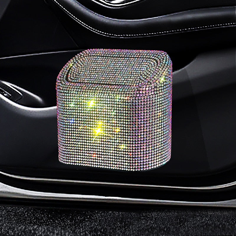 StarFire Glitter Trash Can For Car Storage Box Garbage Grabber Bling Rhinestone Door Trash Bin Auto Supplies Car Interior Accessories 2024 - $18.99